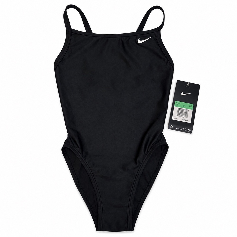 Nike NWT Black One Piece Swimsuit Chlorine Resistant Training Suit 8